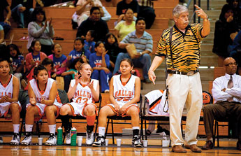 Gallup girls basketball head coach John Lomasney last regular season game in 2009. &copy; 2011 Gallup Independent / Brian Leddy
